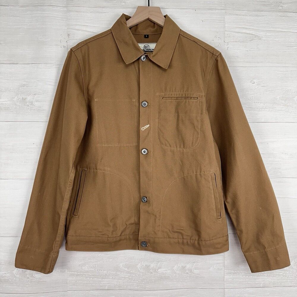 Rogue Territory RGT Supply Jacket Men Size L Slim Fit Brown Canvas Ridgeline USA